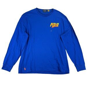 Polo Ralph Lauren Mens Classic Fit Stacked Logo Jersey T-Shirt Blue L